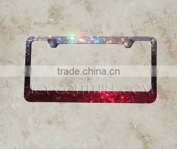 Custom Color OMBRE Crystal BLING License Plate Frame photo-3