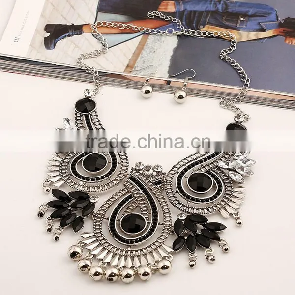 Women Jewelry Set Vintage Boho Turquoise Tassel Pendant Jewelry Sets photo-4