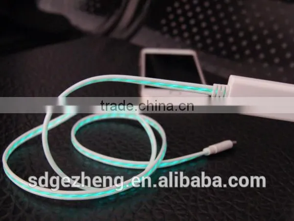el Data Cable With Glowing Chasing Light el Wire Usb Cable Micro Usb 8pin Lighting Usb Cbale Led Light for Smartphones photo-2
