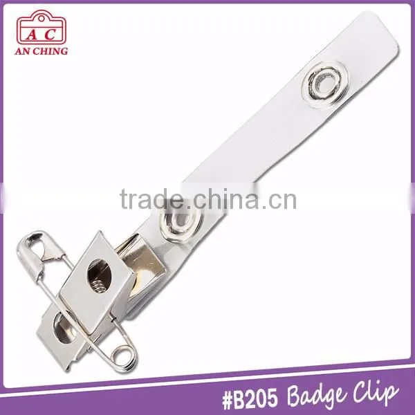 Popular 2 Hole Metal id Card Holder Clip With Reinforced Popper Strap photo-5