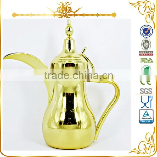 5 Size for Choice Stainless Steel Arabic Dallah Coffee Pot With Golden or Silver Coating