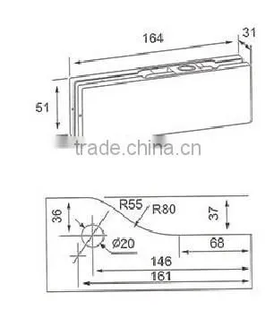 Stainless Steel Fittings for Glass Doors/patch Fitting for Frameless Glass Door (DL-031) photo-2
