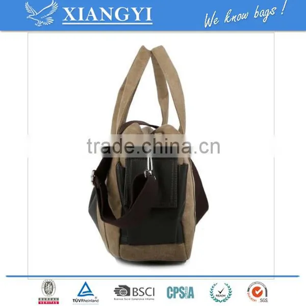 Men's Vintage Canvas Leather Vintage Travel Satchel Messenger Tote Fashion Bag New Design in 2016 photo-3