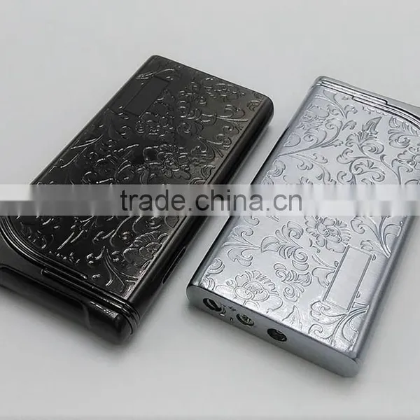Silver Metal Lighters Laser Cigarette Case Thin Lighter photo-4