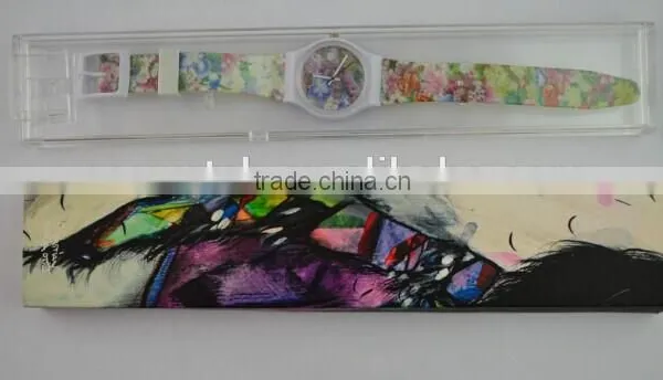 Fashion PVC Band Plastic Watch for Promotion Plastic Ladies Watch Custom Printed Strap Womens Full Printed Plastic Watch photo-6