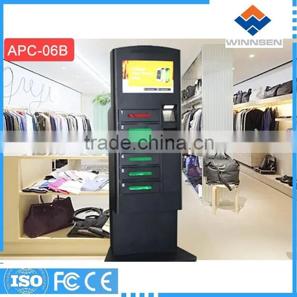 Leading Cell Phone Charging Locker Manufacturer Cell Phone Charger/Mobile Phone Charging Kiosk for IPhone APC-06B