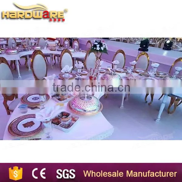 Dubai Half-moon Design Crescent Table LED Stainless Steel Banquet Table photo-4