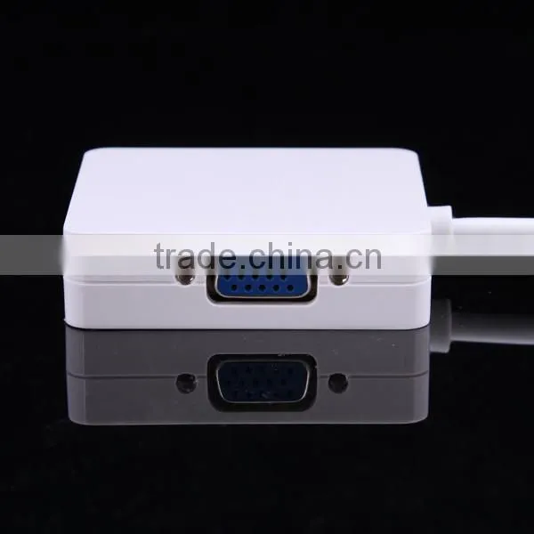 Hotest 1pc 3 in 1 Mini DP Displayport Thunderbolt to HDMI DVI VGA Adapter for MacBook Good Quality photo-3