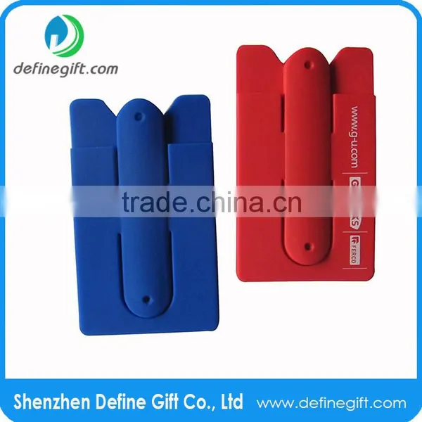 Multifunction Smart Phone Silicone Wallet Card Headphone Holder With Kickstand photo-3
