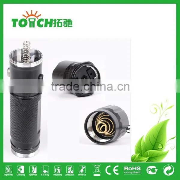 Professional Flashlight Factory Wholesale Cheap Led Flashlight Aluminum Alloy Black Color 1*18650/3*AAA Battery Torch photo-5