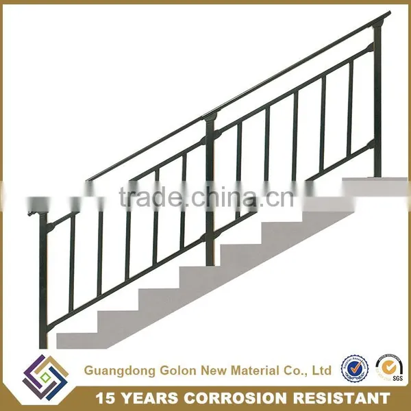 Aluminum Material and Flooring Mounted Modern Metal Stair Railings photo-5