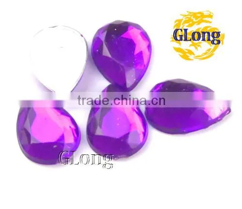 10*14mm Water Drop 3D Shape Acrylic Flat Back Mix Color Rhinestone Crystal For Stylish Bag Garment Shoes #GY015-14P(Mix-s) photo-6