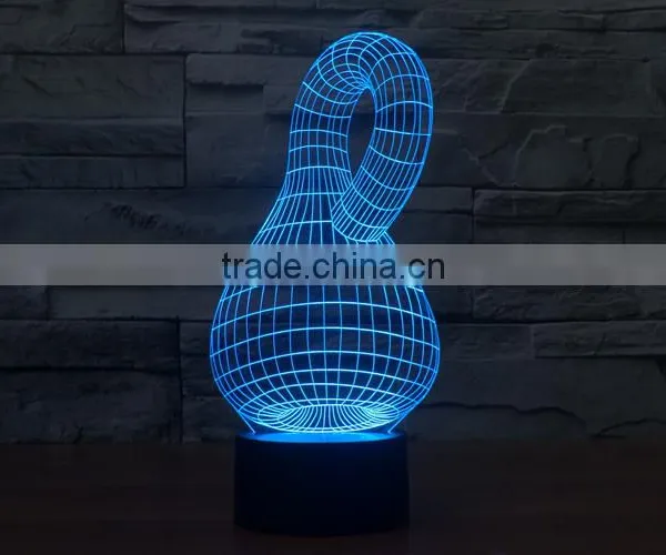 Calabash Shape 3d Optical Illusion Acrylic Led Night Light Lamp Touch Control + Battery Operated Christmas Led Lights photo-3