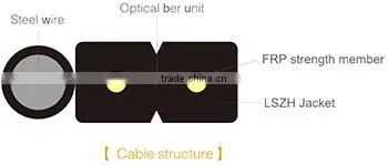 Drop Cable Outdoor Steel Wire Strength Fiber Cable 1~4 Core photo-2