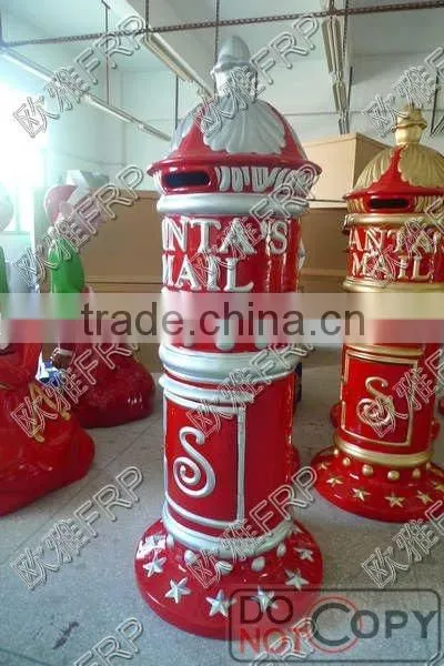 Christmas Decorative Mailbox/ Fiberglass Santa Post Mailbox photo-4