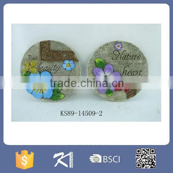 Round Shape Flower Design Outdoor Slate Stepping Stones photo-2