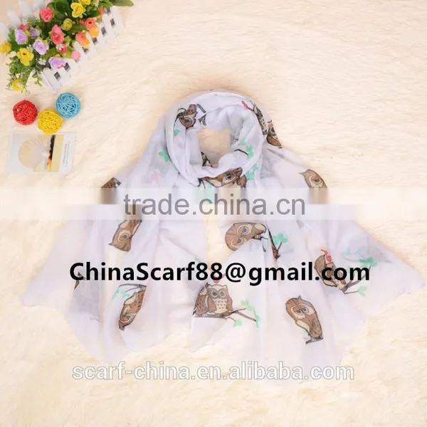 Wholesale Owl Viscose Scarf photo-4