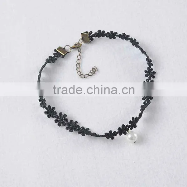 Popular Hot Sale Black Lace Women Bracelet With Pearl photo-5