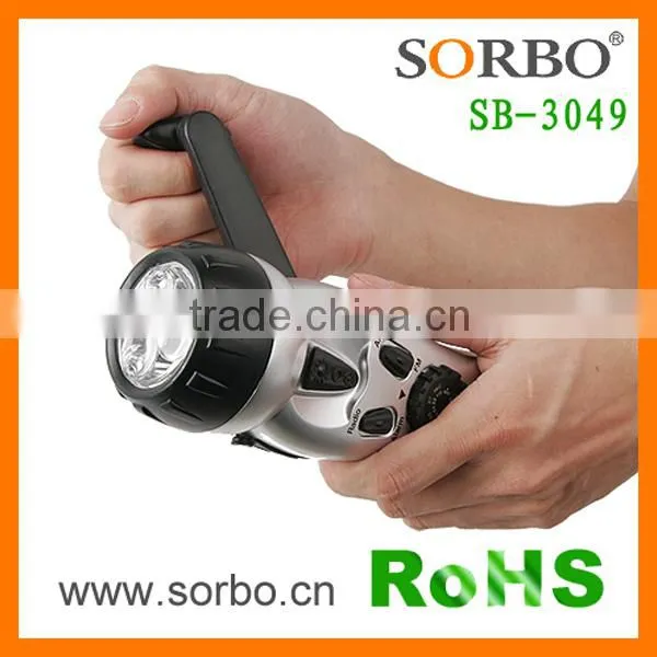 Multifunctional Portable Dynamo Hand Crank Bright Flashlight and Alarm Charger Radio photo-4