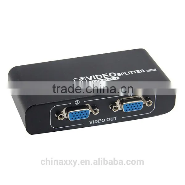 High Quality 2 Port VGA Splitter 1x2 Video Signal Distribution Mini Splitter Support Usb Power Adaptor