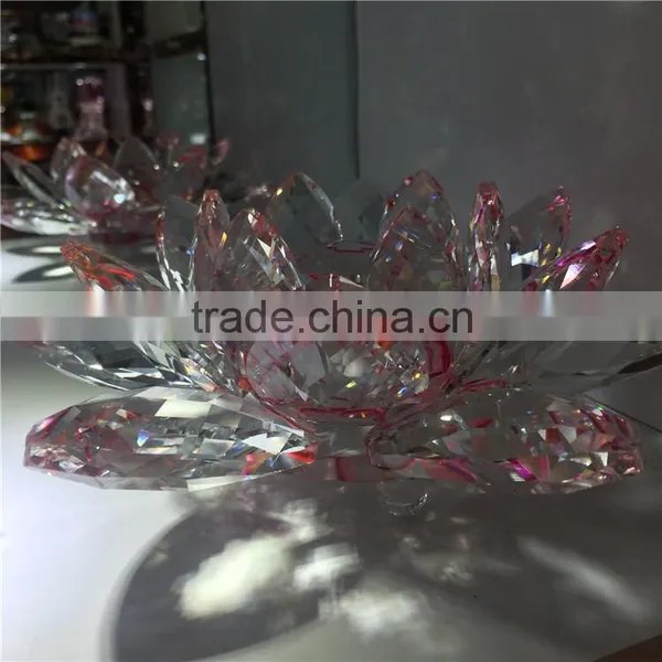 Beautiful Artificial Lotus Flower Crystal Glass Ornaments photo-5