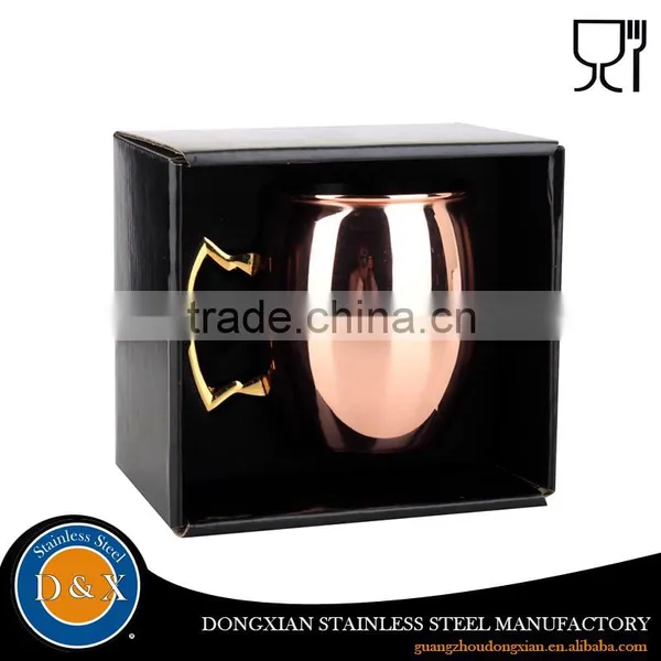 Stainless Steel Ketel One Vodaka Copper Mugs With Brass Handle