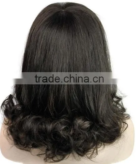 Synthetic Fashion Curly Lace Wigs With Bob Bangs Wigs N397