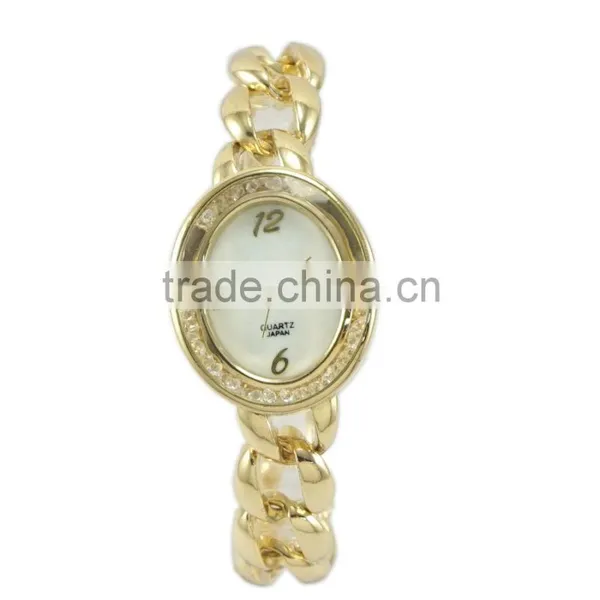 Analogous Metal Good Plating Fit Wrists Specialize Design Crystal on the Face Bracelet Watch For Women photo-4