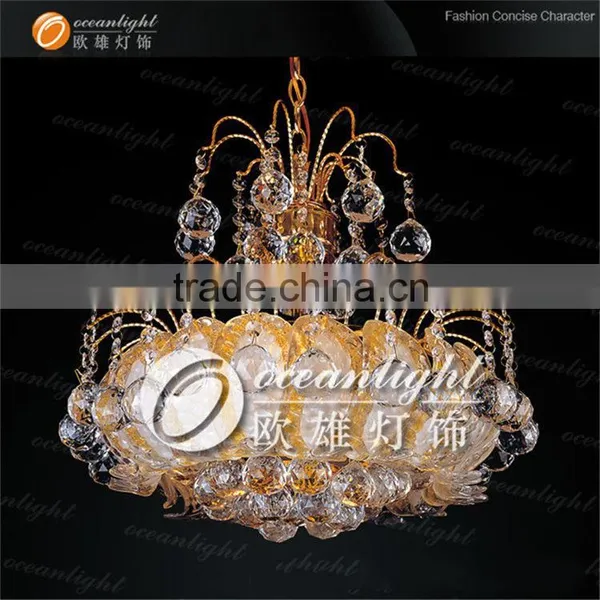Golden Crystal Light Ceiling Indian Ceiling Lighting for Hotel Hall OW603 photo-3