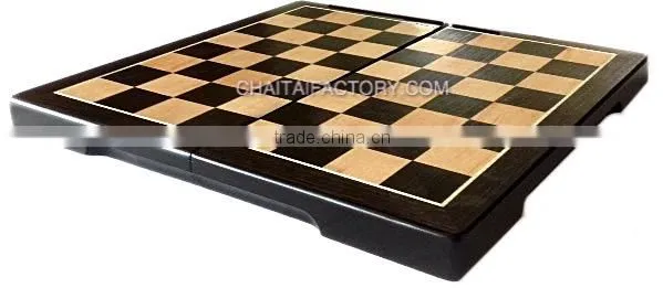 QUALITY Folding INLAID WOOD Chess Set photo-2