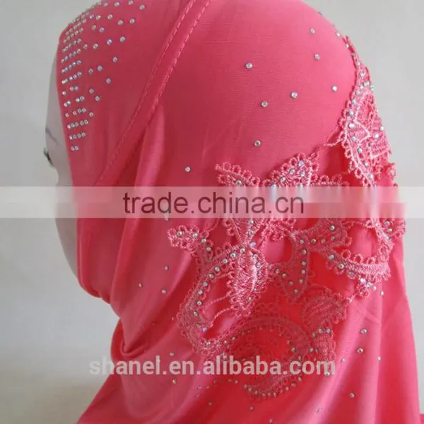 High Quality Wholesale Rhinestones Muslim Women Scarf Hijab Scarf photo-3