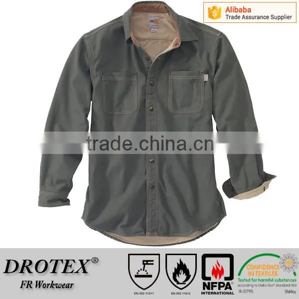 88% Cotton 12% High-tenacity Nylon Stylish Heavy FR Canvas Shirt Jacket photo-3