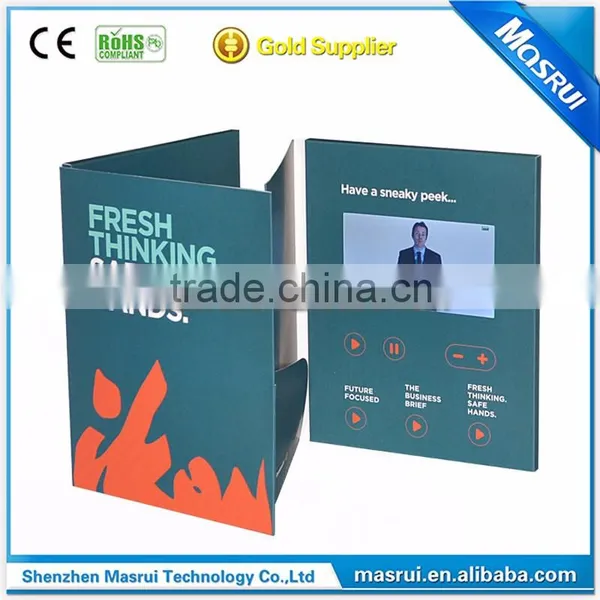 Customized Print and Pocket Design Video Brochures Card With 5 Inch Screen photo-2