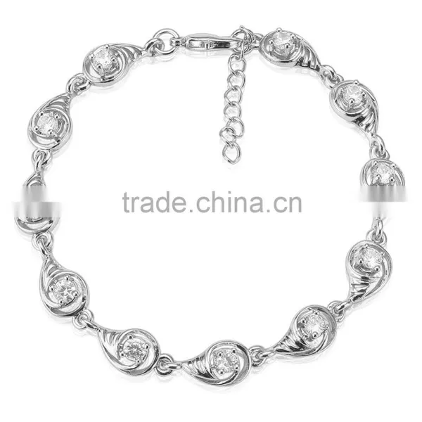 Hot Selling Solitaire Cubic Zirconia Charm Bracelet Length Adjustable Jewelry
