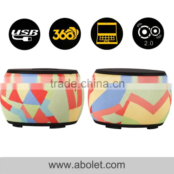 A26 Mini Double Drum Shape USB Input Multimedia Dual Speaker Box photo-4