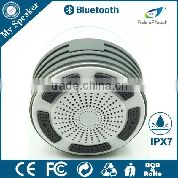 My Speaker F013 White With Grey Shower Radio,waterproof Floating Speaker,LED Bluetooth Speaker photo-3