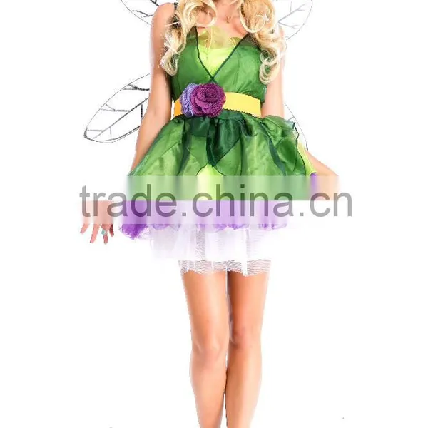 2015 Newest Women Puffy Woodland Fairy Halloween Fancy Dress Costume With Wings photo-5