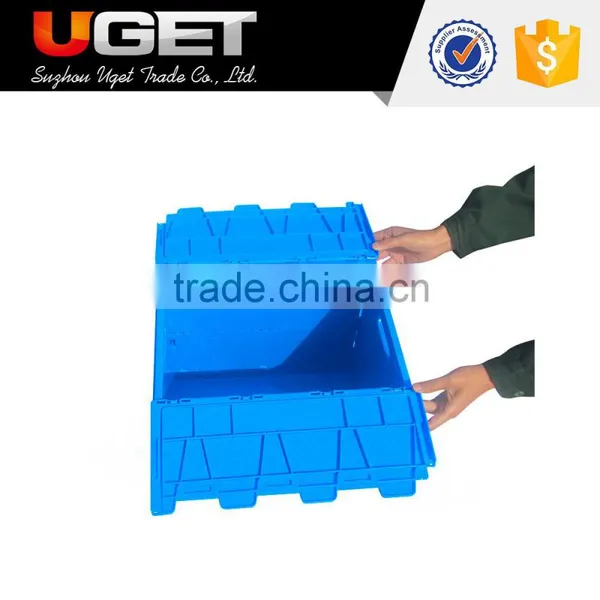 Made in China Stackable Injection Plastic Moving Crate With Lid for Sale photo-5