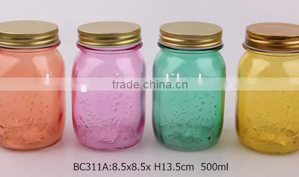 500ml 350ml Glass Mason Jar Sprayed Color photo-2