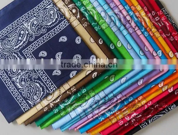 Hot 100% Cotton 22x22" Double Sided Printing Head Wrap Scarf Wristband Bandanas photo-5
