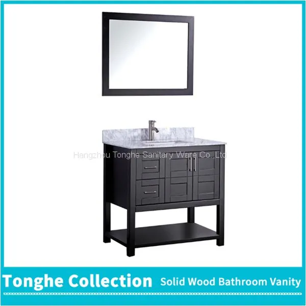 Contemporary Espresso Bathroom Vanity Nature Marble Top photo-3