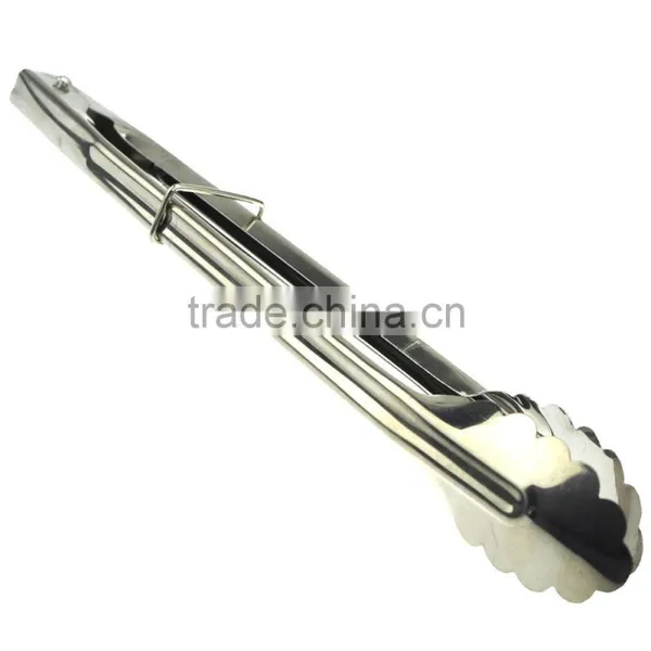 Stainless Steel Food Clip Lock 12" BBQ Buffet Salad Scallop Food Tongs photo-5