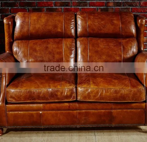 High End Vintage Leather Sofa S118 photo-2