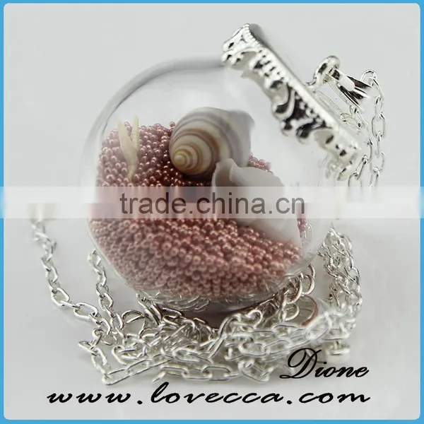 DIY Handmade Starfish Shell Glass Bottle Vial Wish Pendant Stagement Necklace photo-4