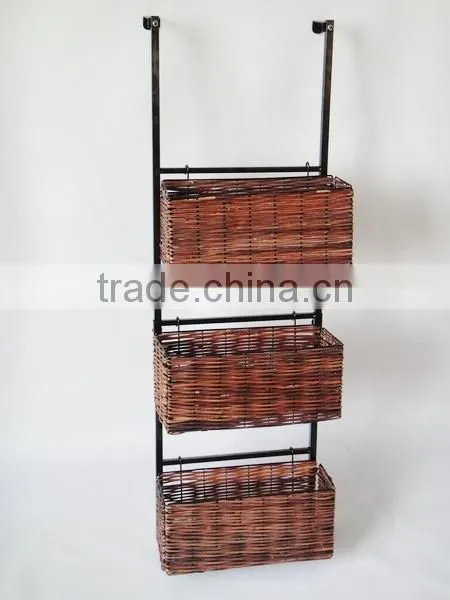 Over the Door Convenient 3 Tiers Metal Hanging Storage Basket photo-3