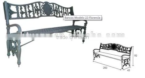 Outdoor Popular Cast Iron Garden Bench photo-3