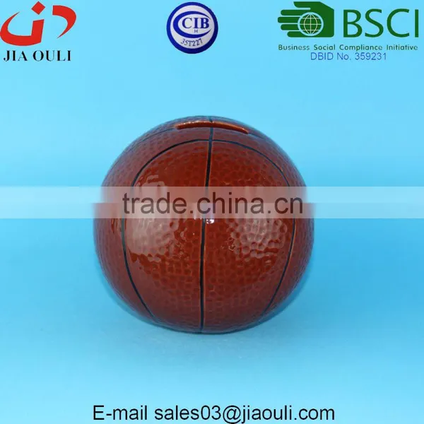 Ceramic basketball money box coin bank for kids
