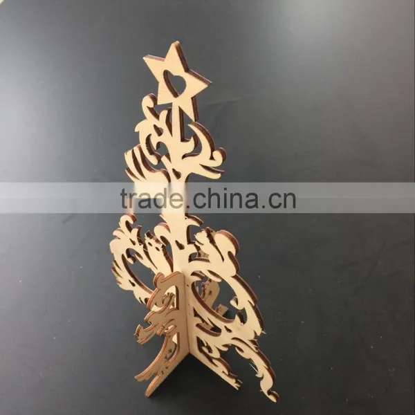 Creative Hollow Carving Christmas Wooden Christmas Tree For Decoration photo-3
