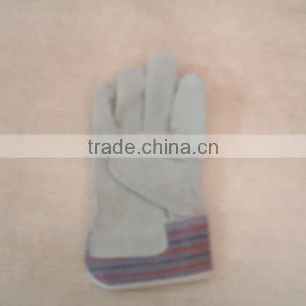 Sunnyhope Patched Palm Canvas Back Cow Split Leather Work Glove photo-3