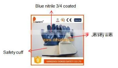 DDSAFETY Hot Sale Heavy Duty Oil Proof Nitrile Gloves With Jersey Liner photo-3